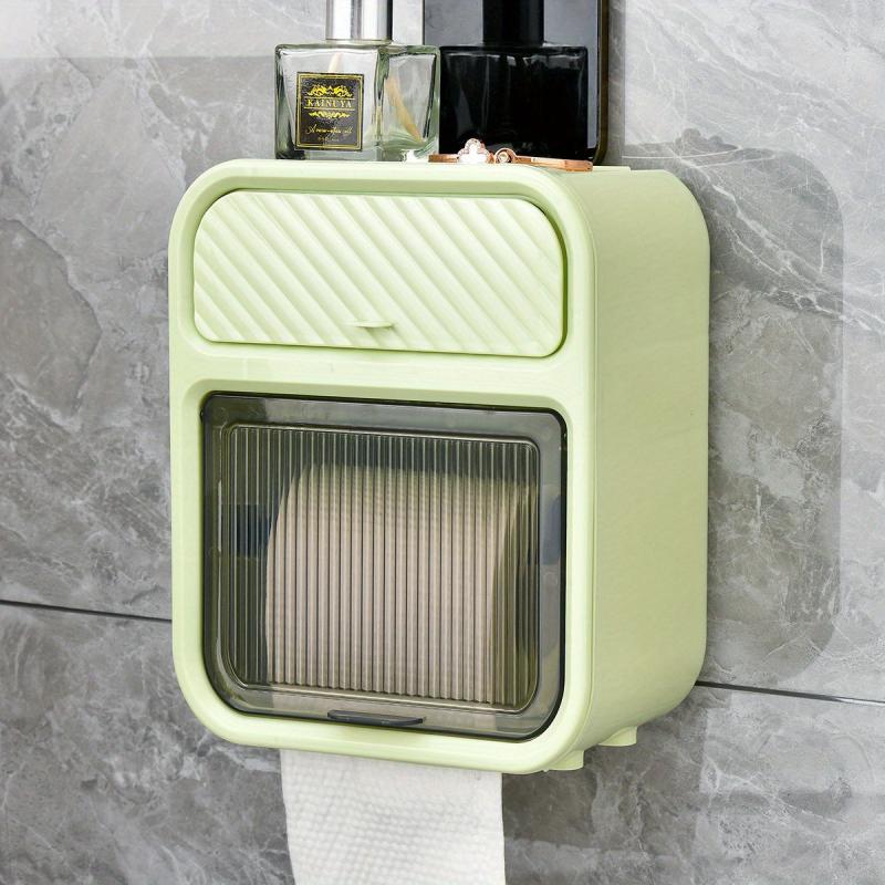 Double Layer Toilet Roll Paper Holder Wall Mounted Tissue Dispenser