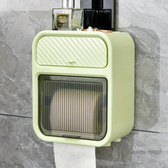 Double Layer Toilet Roll Paper Holder Wall Mounted Tissue Dispenser