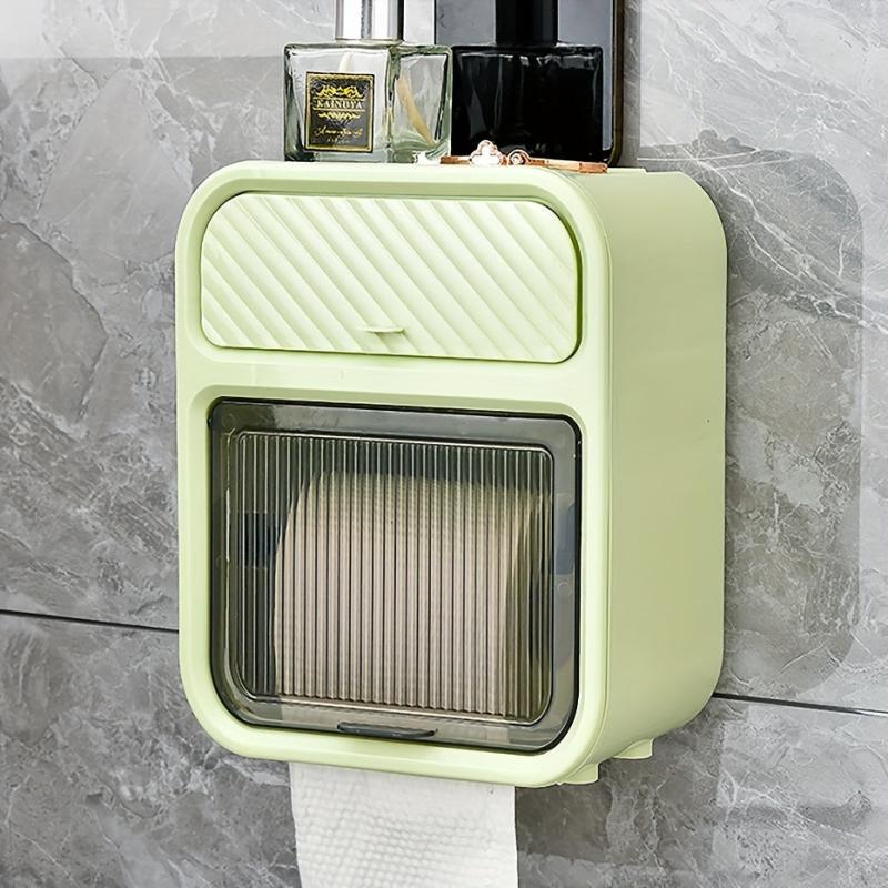 Double Layer Toilet Roll Paper Holder Wall Mounted Tissue Dispenser