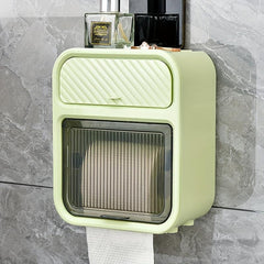 Double Layer Toilet Roll Paper Holder Wall Mounted Tissue Dispenser