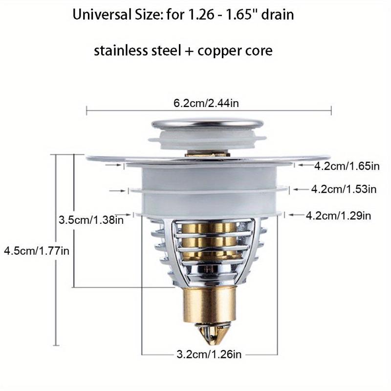 Stainless Steel Sink Drain Stopper with Hair Catcher