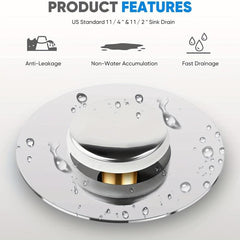 Stainless Steel Sink Drain Stopper with Hair Catcher