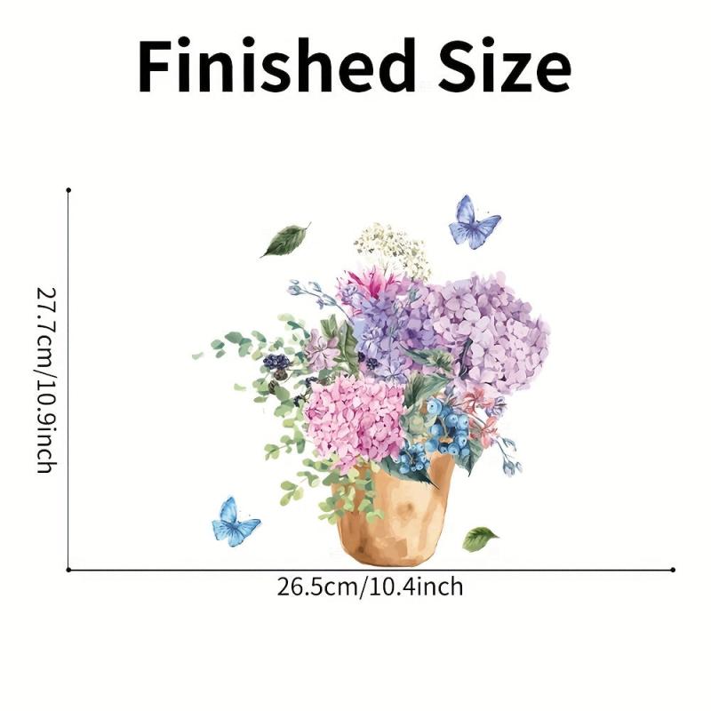 Watercolor Butterfly Flower Toilet Sticker Bathroom Lid Decals
