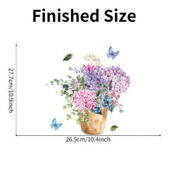 Watercolor Butterfly Flower Toilet Sticker Bathroom Lid Decals