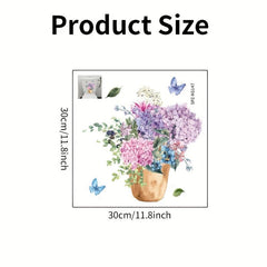 Watercolor Butterfly Flower Toilet Sticker Bathroom Lid Decals