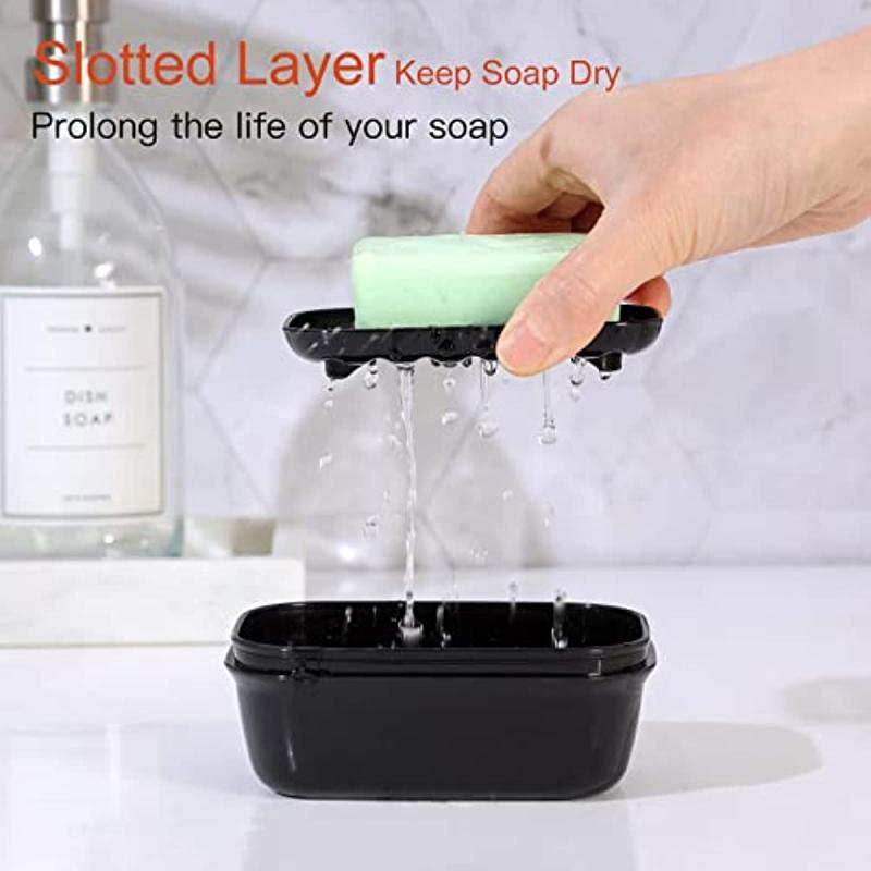 Leakproof Soap Container with Lid - Portable Soap Dish