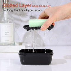 Leakproof Soap Container with Lid - Portable Soap Dish