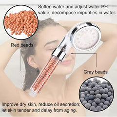 LED Shower Head High Pressure Filter Hydro Powered Lights Water Purification