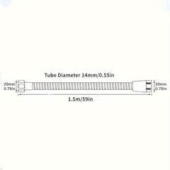 1pc Stainless Steel Explosion-proof Shower Hose 1.5m 59in Bathroom Accessories