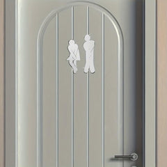 Man and Woman Toilet Sign Mirror Wall Sticker