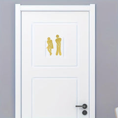 Man and Woman Toilet Sign Mirror Wall Sticker