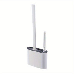 Silicone Toilet Brush With Holder Box Wall Mounted Bathroom Cleaning Set