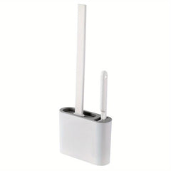 Silicone Toilet Brush With Holder Box Wall Mounted Bathroom Cleaning Set