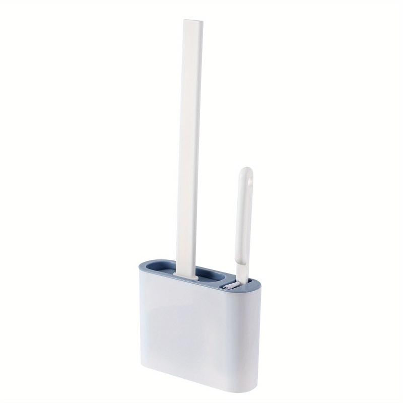 Silicone Toilet Brush With Holder Box Wall Mounted Bathroom Cleaning Set
