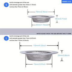 Stainless Steel Sink Strainer Drain Stopper Bathroom Hair Catcher