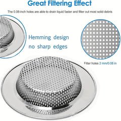 Stainless Steel Sink Strainer Drain Stopper Bathroom Hair Catcher