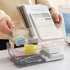 Desktop Transparent Storage Box PET High Transparency Cosmetic Storage Box