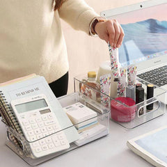 Desktop Transparent Storage Box PET High Transparency Cosmetic Storage Box