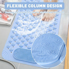 Anti-Slip Shower Stall Mat with Drain Holes and Suction Cups