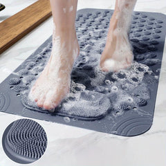 Anti-Slip Shower Stall Mat with Drain Holes and Suction Cups