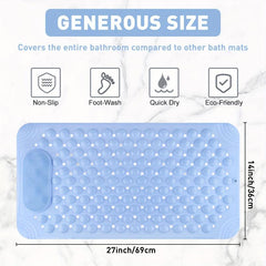Anti-Slip Shower Stall Mat with Drain Holes and Suction Cups