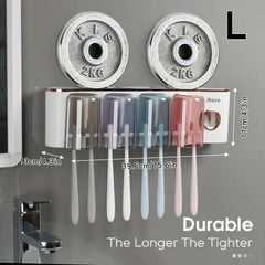 Wall-Mounted Toothbrush Holder with Toothpaste Dispenser
