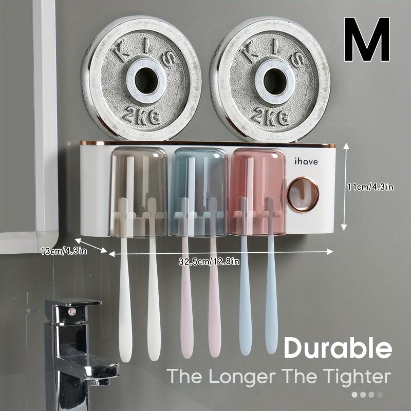 Wall-Mounted Toothbrush Holder with Toothpaste Dispenser