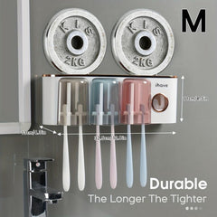Wall-Mounted Toothbrush Holder with Toothpaste Dispenser