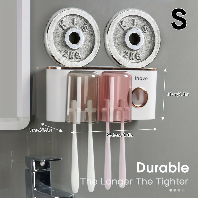 Wall-Mounted Toothbrush Holder with Toothpaste Dispenser