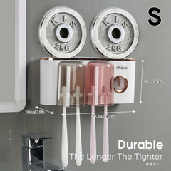 Wall-Mounted Toothbrush Holder with Toothpaste Dispenser