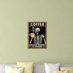 Skeleton Coffee Pattern Painting Waterproof Living Room Sofa Porch Background