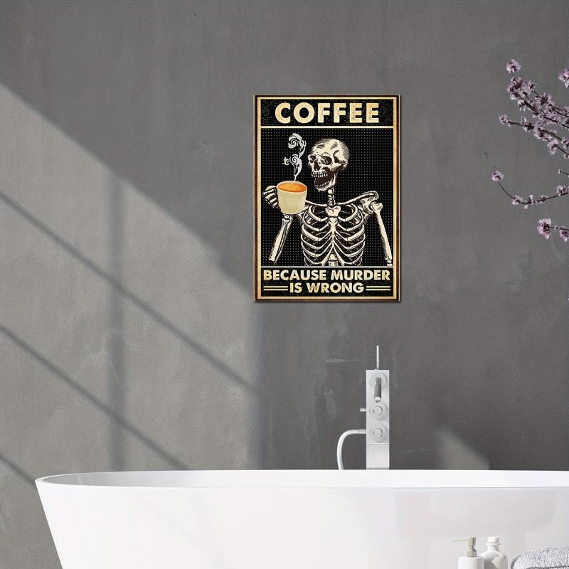 Skeleton Coffee Pattern Painting Waterproof Living Room Sofa Porch Background