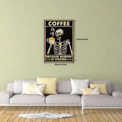 Skeleton Coffee Pattern Painting Waterproof Living Room Sofa Porch Background
