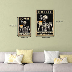 Skeleton Coffee Pattern Painting Waterproof Living Room Sofa Porch Background