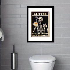 Skeleton Coffee Pattern Painting Waterproof Living Room Sofa Porch Background