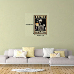 Skeleton Coffee Pattern Painting Waterproof Living Room Sofa Porch Background