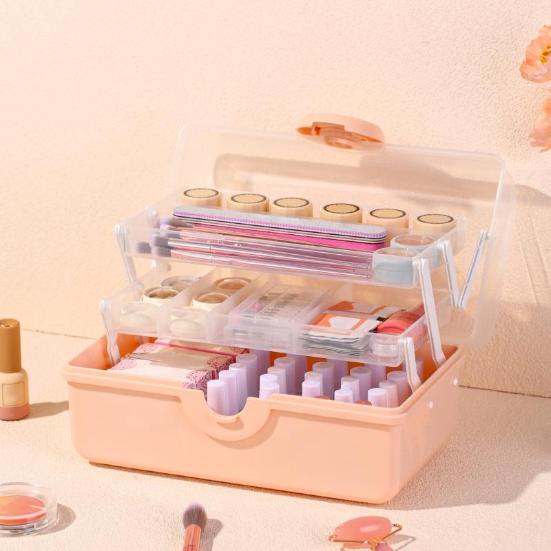 Portable Layer Nail Art Tool Storage Box Nail Polish Organizer