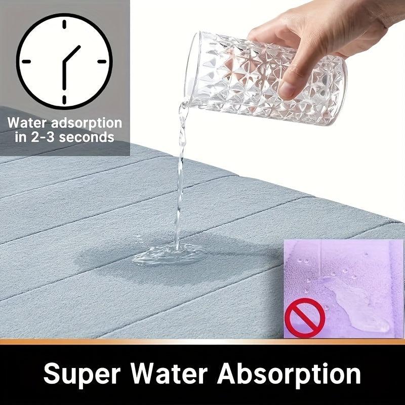 2pcs Memory Foam Bathroom Mats Set Non Slip Soft and Absorbent U Shape Mat