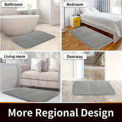 2pcs Memory Foam Bathroom Mats Set Non Slip Soft and Absorbent U Shape Mat
