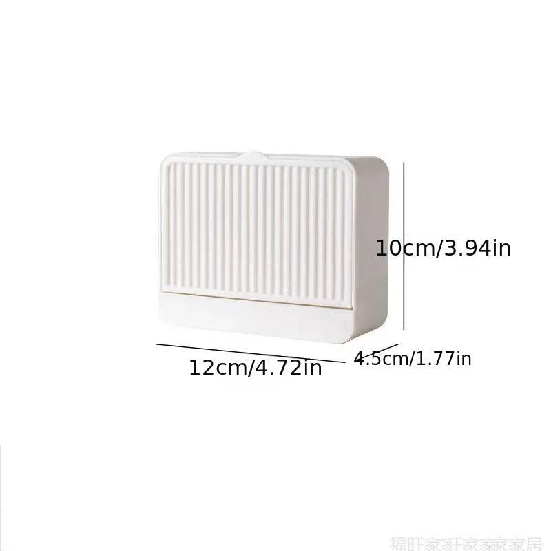 Wall Mounted Soap Box With Lid Drain Soap Rack Waterproof Soap Case