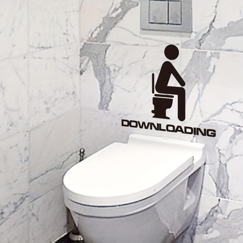 Toilet Stickers Bathroom Self Adhesive Restroom Wall Sticker Toilet Lid Decals