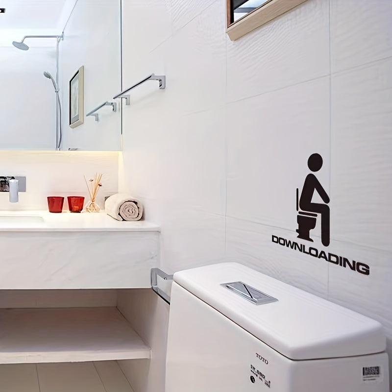 Toilet Stickers Bathroom Self Adhesive Restroom Wall Sticker Toilet Lid Decals