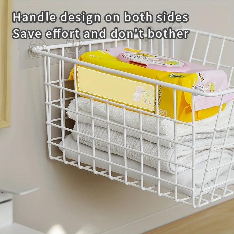 Wrought Iron Wall Bucket Laundry Basket