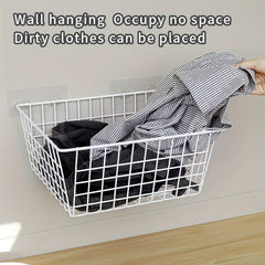 Wrought Iron Wall Bucket Laundry Basket