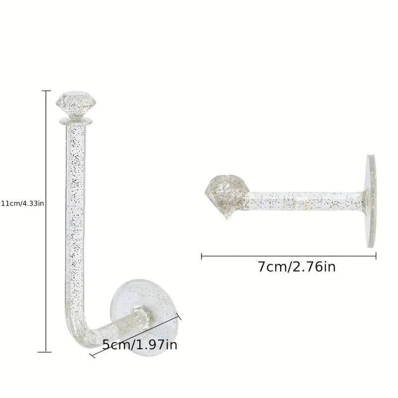 2pcs Bathroom Clear Towel Hook for Small Items Hanging