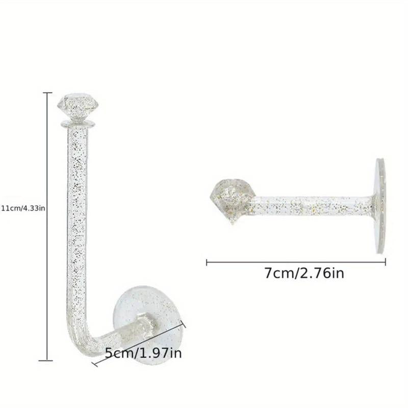 2pcs Bathroom Clear Towel Hook for Small Items Hanging