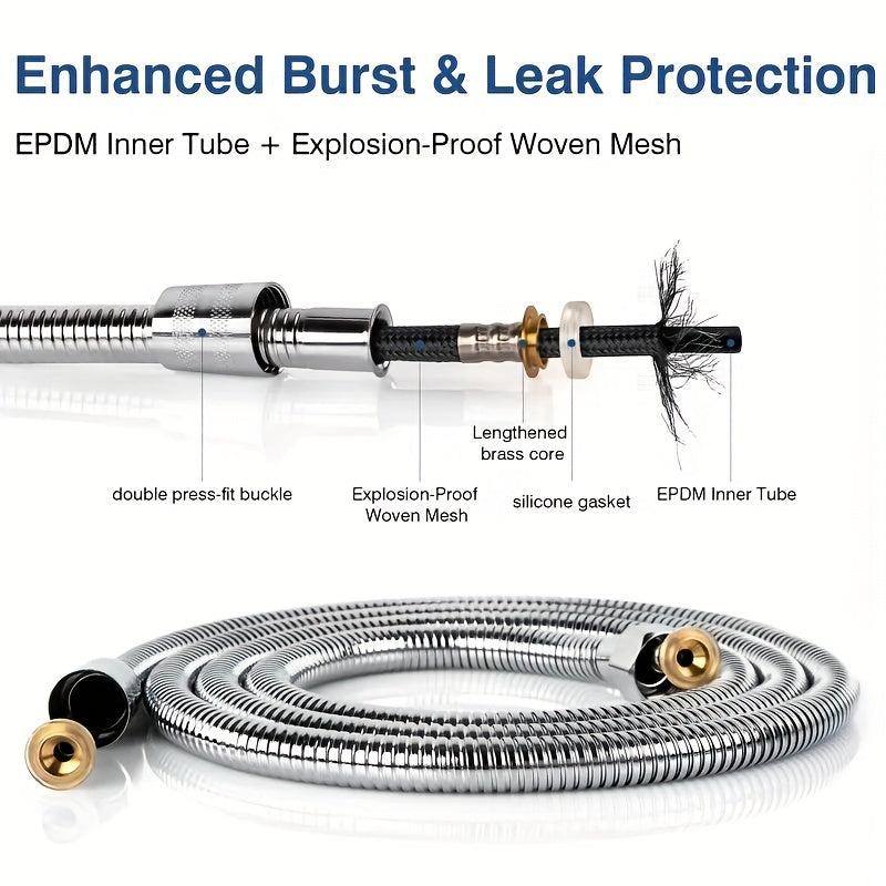 200 Long Stainless Steel Handheld Shower Hose Set