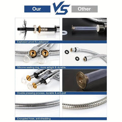 200 Long Stainless Steel Handheld Shower Hose Set