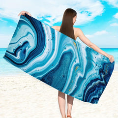Microfiber Beach Towel Hot Stamping Graphic Quick Drying Beach Blanket