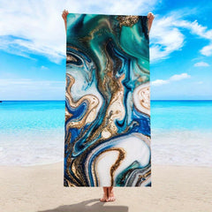 Microfiber Beach Towel Hot Stamping Graphic Quick Drying Beach Blanket